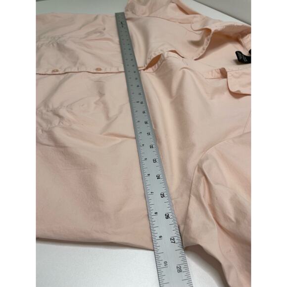 Lane Bryant VNeck Collared Button Up Blouse Light Peach Stretch Plus Size 26 28 - Picture 9 of 9